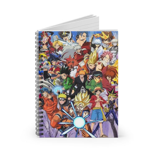 Anime Mashup Spiral Notebook — Lined Journal for Fans (Naruto, Goku, Luffy & More)